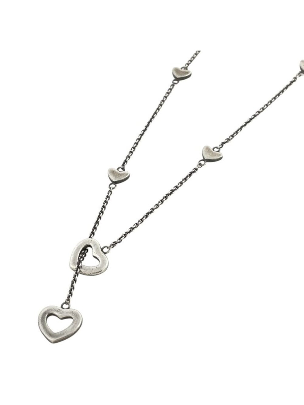 Tiffany & Co Necklace Heart Link Lariat 925 Sterling Silver